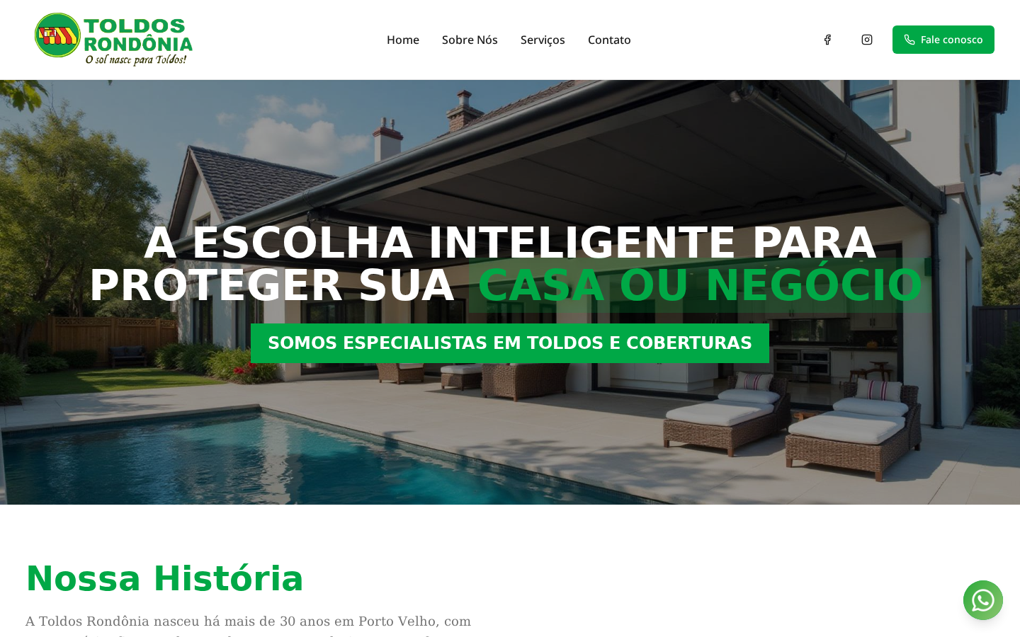 Toldos Rondônia — Site institucional de toldos e coberturas