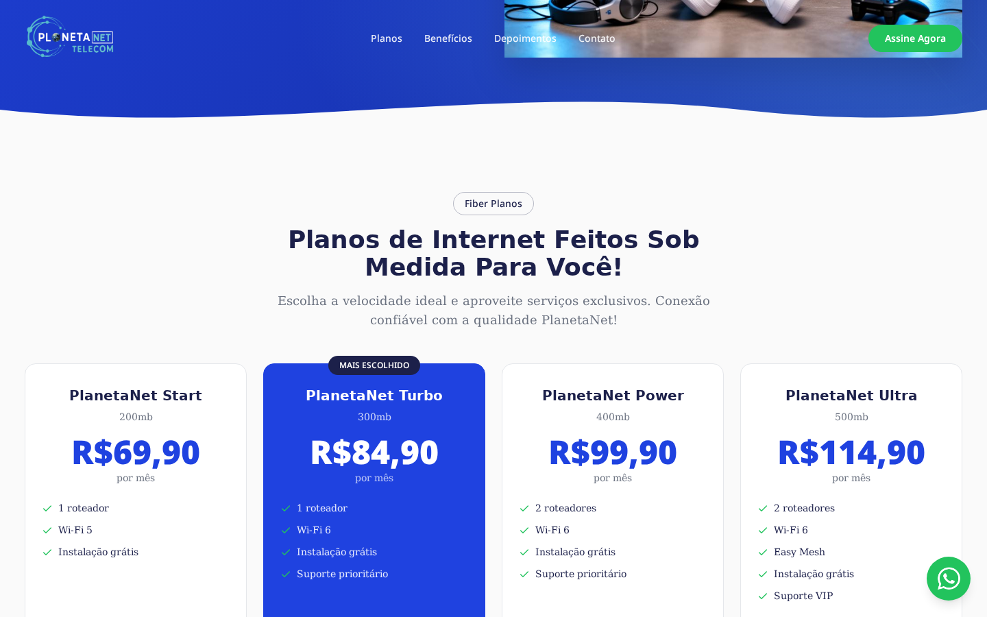 PlanetaNet Telecom — Site institucional de provedor de internet