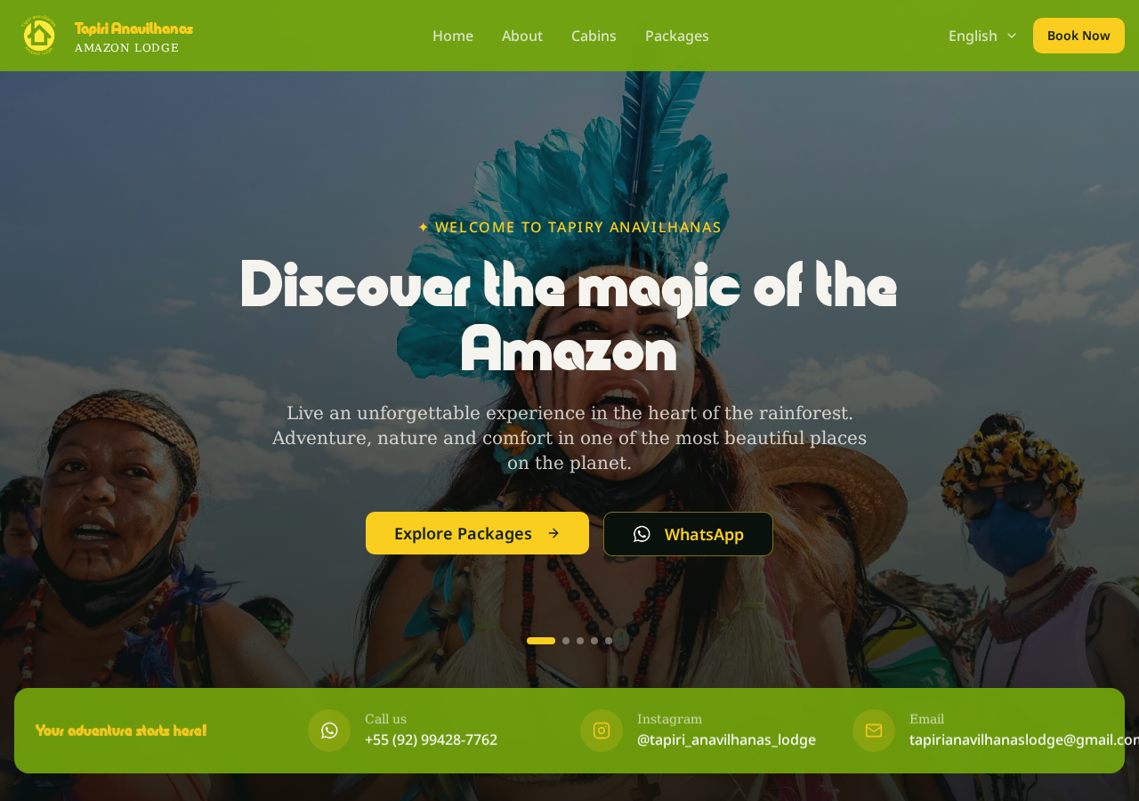 Tapiri Anavilhanas Amazon Lodge — Site bilíngue para lodge na Amazônia