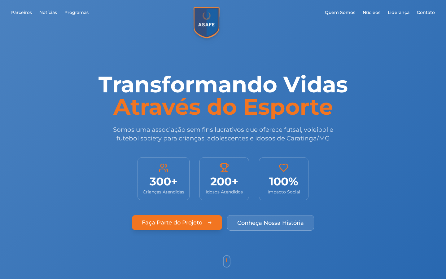ASAFE — Somos Amigos do Futebol e Esporte — Portal institucional de associação esportiva