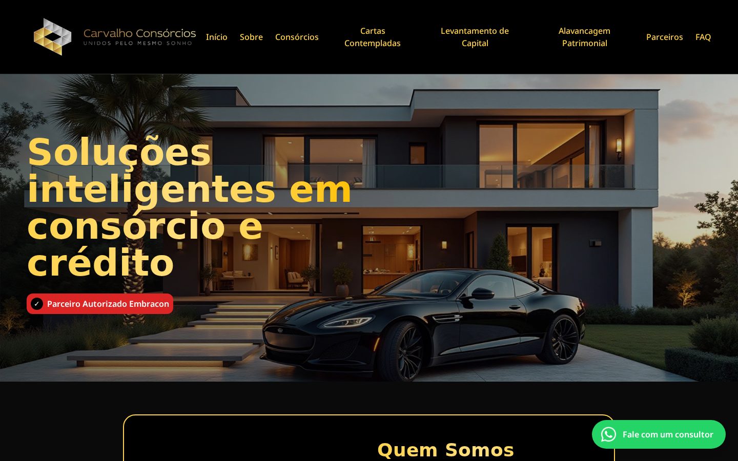 Carvalho Consórcios — Site para parceiro autorizado de consórcios